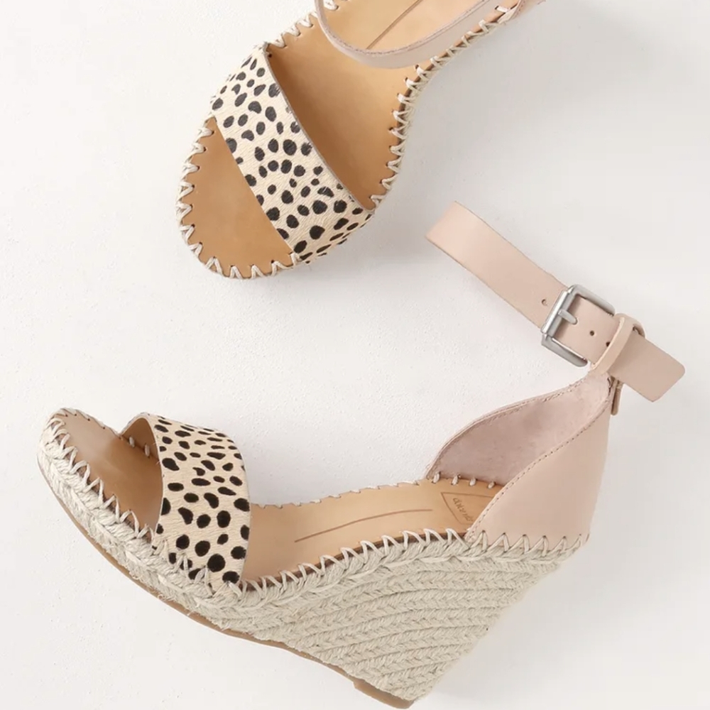 Dolce Vita | Noor leopard & pink wedge sandals